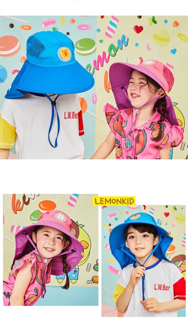 Kocotree Wide Brim Children Sun Hat Kids Bucket Cap Summer Beach Girls Travel Outdoor New Fashion Cute Casual Sun Hats